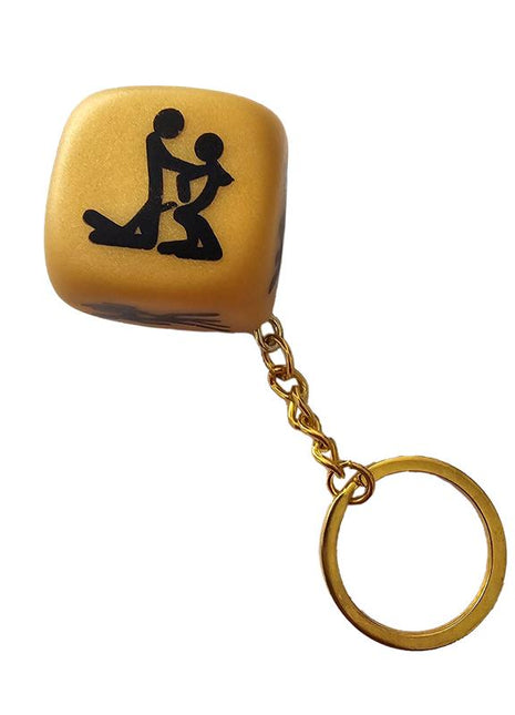 Golden Position Dice Keychain