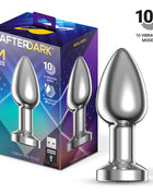 Dimpor Chrome Anal Plug with Vibration and Magnetic USB Size M