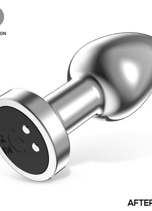 Dimpor Chrome Anal Plug with Vibration and Magnetic USB Size M