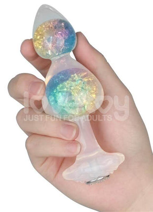 Gemoria Silicone Butt Plug with Crystal Sphere Multicolor