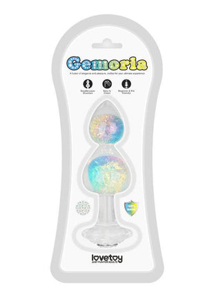 Gemoria Silicone Butt Plug with Crystal Sphere Multicolor