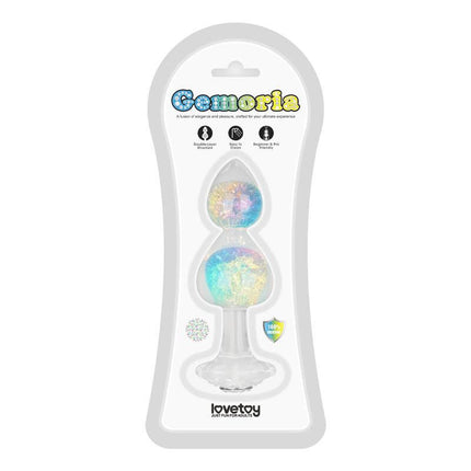 Gemoria Silicone Butt Plug with Crystal Sphere Multicolor