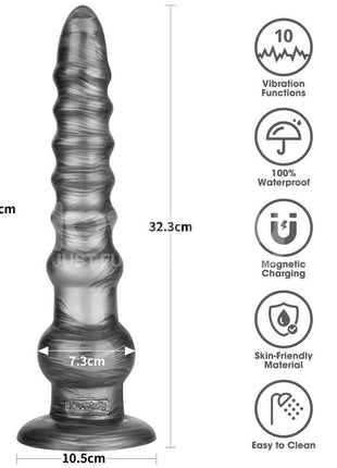 Vibrax Slider Anal Dildo with Vibration King Sized 125