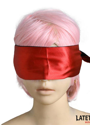 Satin Blindfold Red and Black