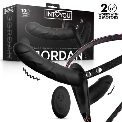 Jordan Strap on with Double Vibrating Dildo and Remote