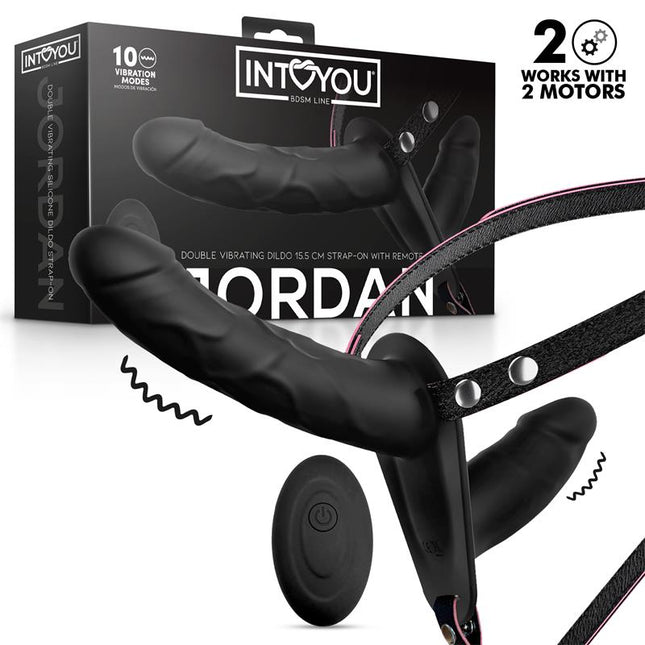 Jordan Strap on with Double Vibrating Dildo and Remote