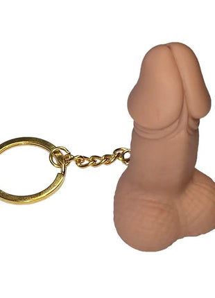 Hard rubber penis shaped keychain