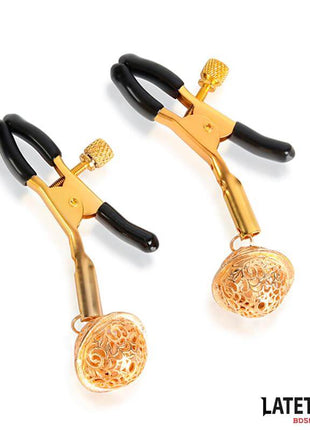 Nipple Clamps with Bell Black and Gold