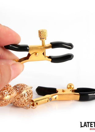 Nipple Clamps with Bell Black and Gold