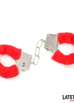 Furry Locking Cuff Red
