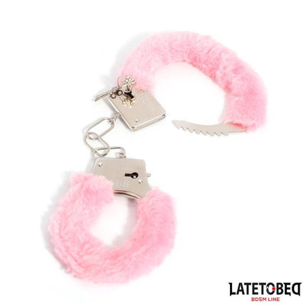Furry Metal Cuff Pink