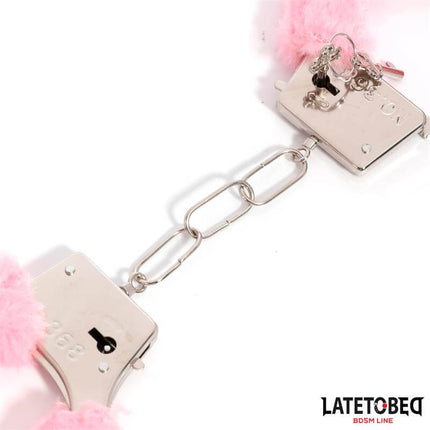 Furry Metal Cuff Pink