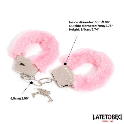 Furry Metal Cuff Pink