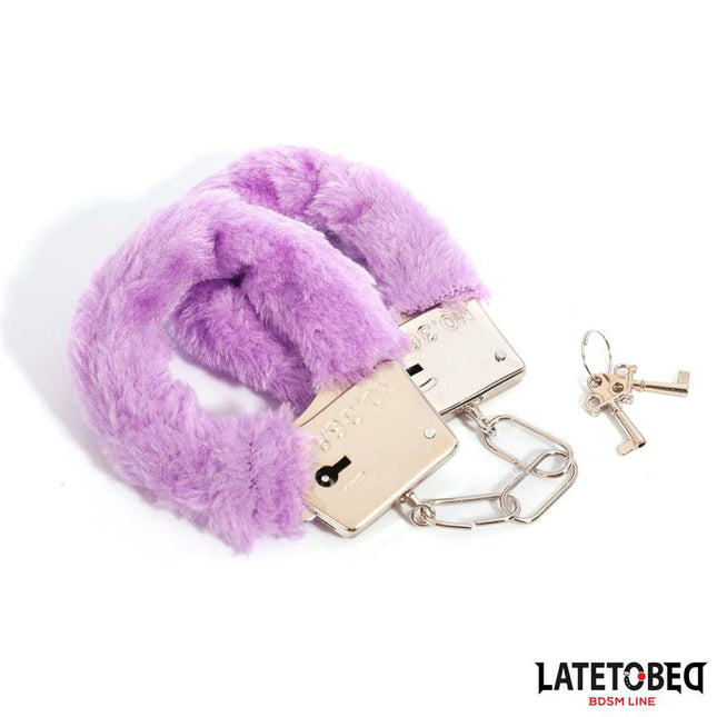 Furry Metal Cuff Purple