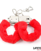 Furry Metal Cuff Red