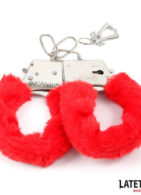 Furry Metal Cuff Red