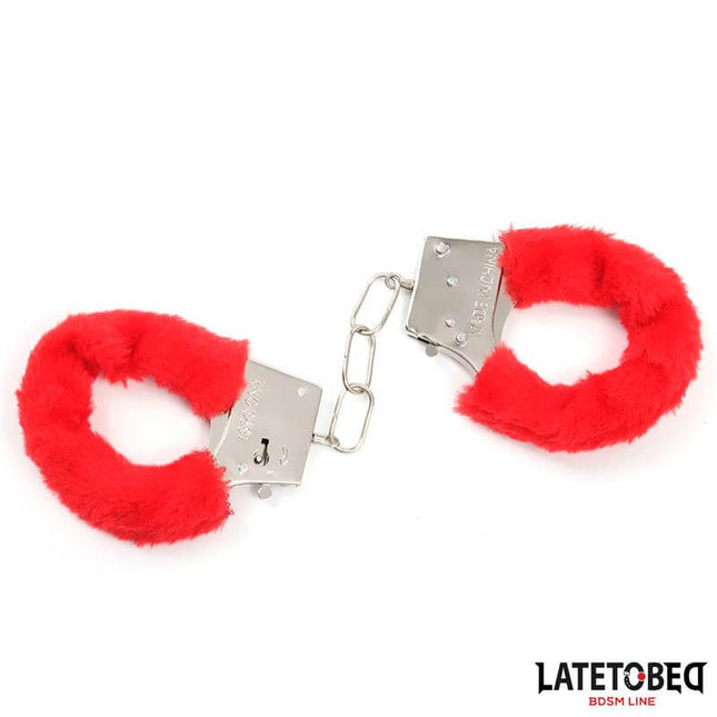 Furry Metal Cuff Red