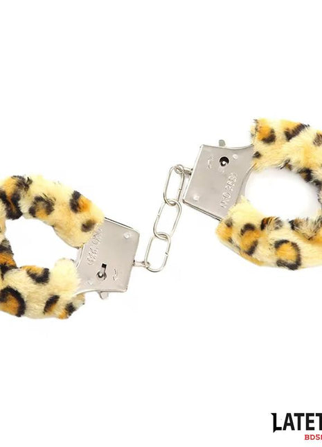 Furry Metal Cuff Animal Print Leopard