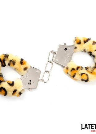 Furry Metal Cuff Animal Print Leopard
