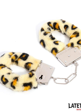 Furry Metal Cuff Animal Print Leopard