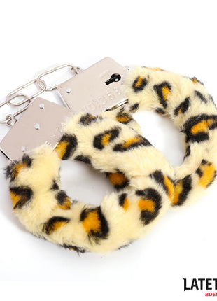 Furry Metal Cuff Animal Print Leopard