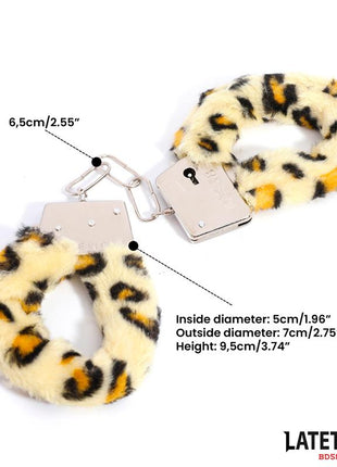 Furry Metal Cuff Animal Print Leopard