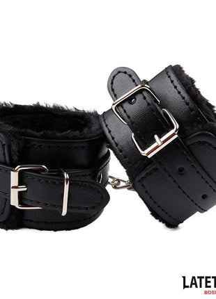 Furry Wrist Cuff Black
