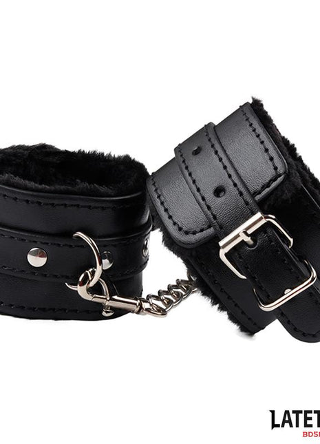 Furry Wrist Cuff Black