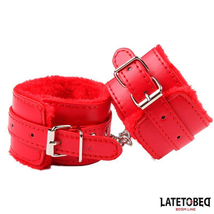 Furry Wrist Cuff Red