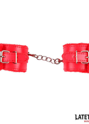 Furry Wrist Cuff Red