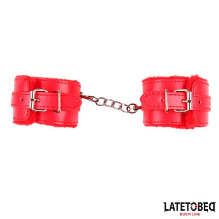 Furry Wrist Cuff Red