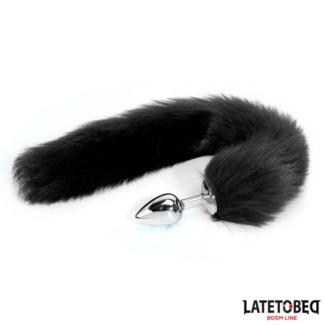 Anal plug with tail Black 40 cm