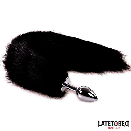 Anal plug with tail Black 40 cm