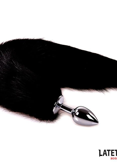 Anal plug with tail Black 40 cm