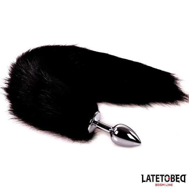 Anal plug with tail Black 40 cm
