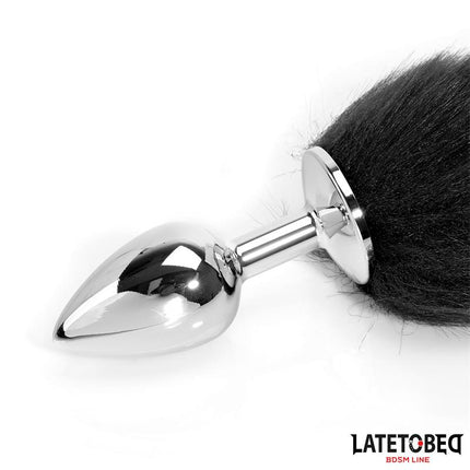 Anal plug with tail Black 40 cm