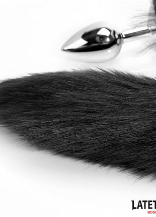 Anal plug with tail Black 40 cm