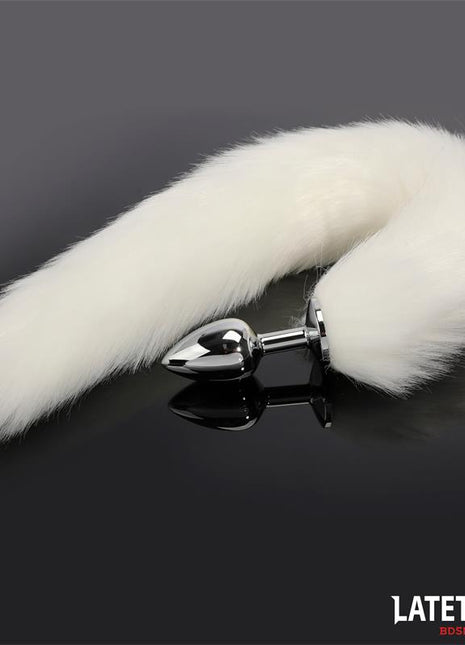 Anal plug with tail White 40 cm
