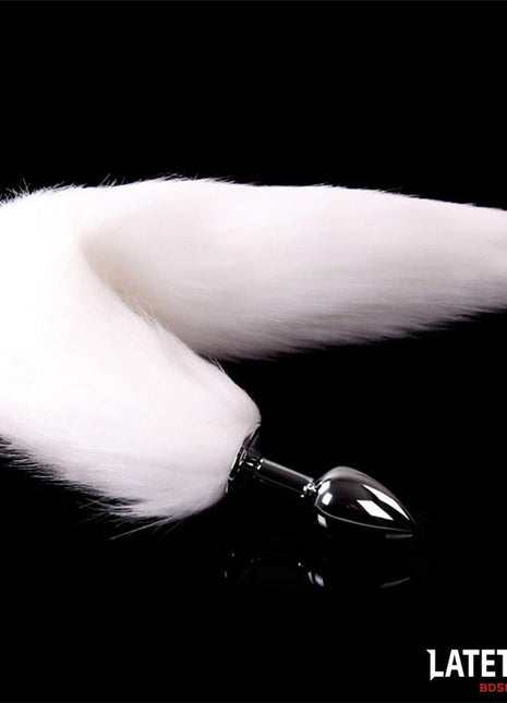 Anal plug with tail White 40 cm