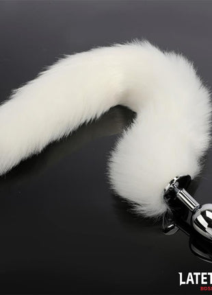Anal plug with tail White 40 cm