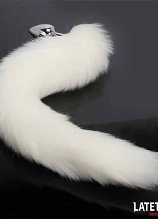 Anal plug with tail White 40 cm