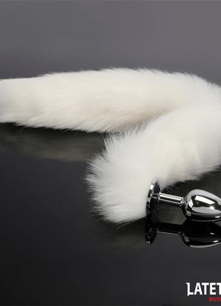 Anal plug with tail White 40 cm