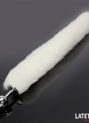 Anal plug with tail White 40 cm