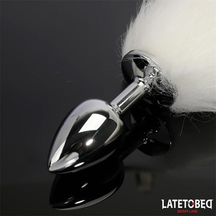 Anal plug with tail White 40 cm