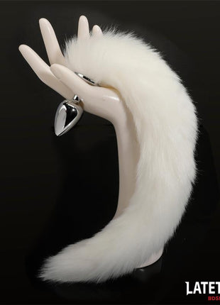 Anal plug with tail White 40 cm