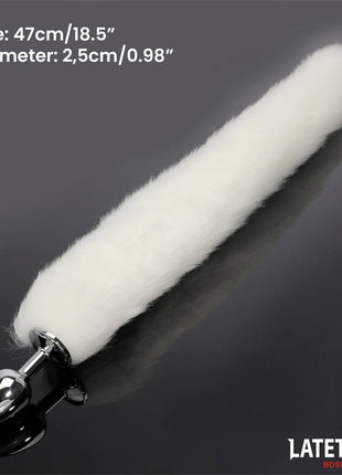 Anal plug with tail White 40 cm