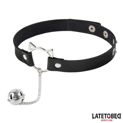 choker with cat ear hoop and bell