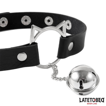 choker with cat ear hoop and bell