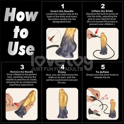 Dual Density Silicone Inflatable Dildo 8