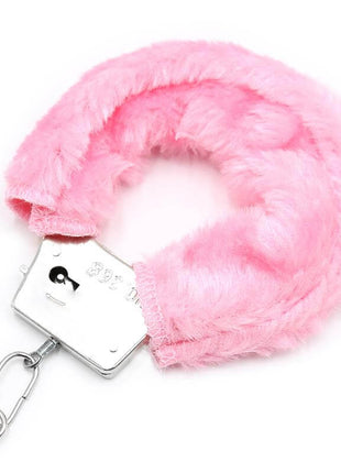 Furry Metal Handcuffs Pink